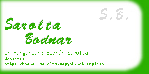 sarolta bodnar business card