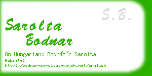 sarolta bodnar business card